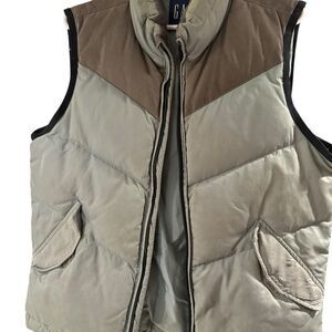 GAP Taupe and Gray Quilted Vest
